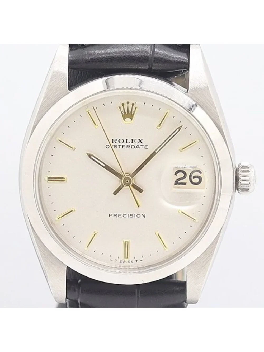 Rolex Precision Hand Wound Date Silver Dial Watch